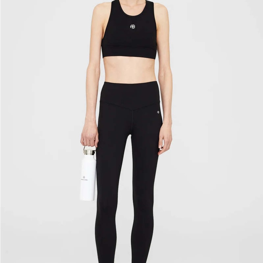 Black Sports Bra and Leggings Set